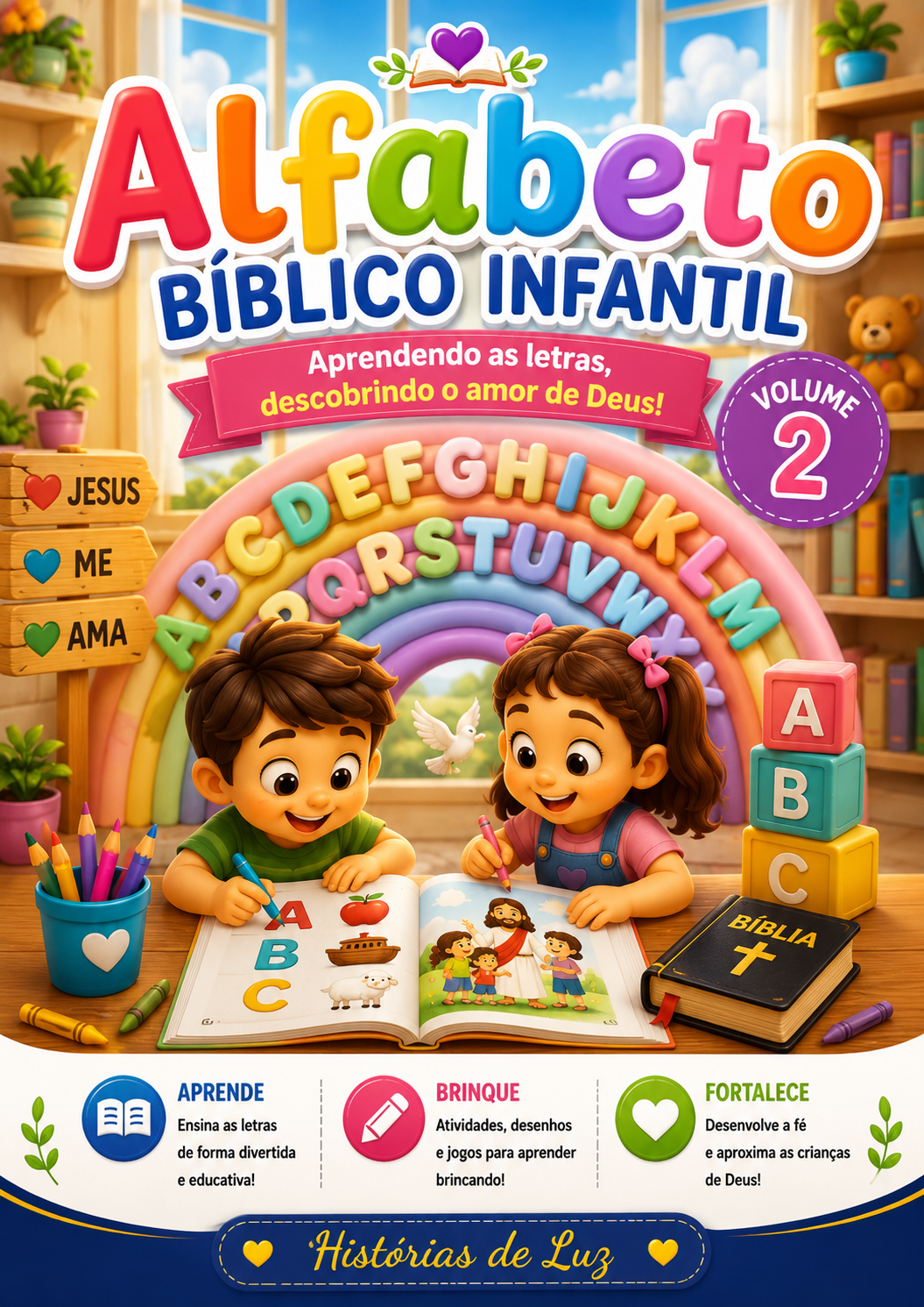 Capa do eBook Alfabeto Bíblico Infantil — Volume 2